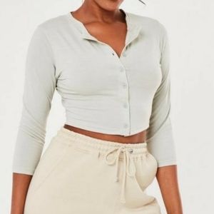 Button front crop top